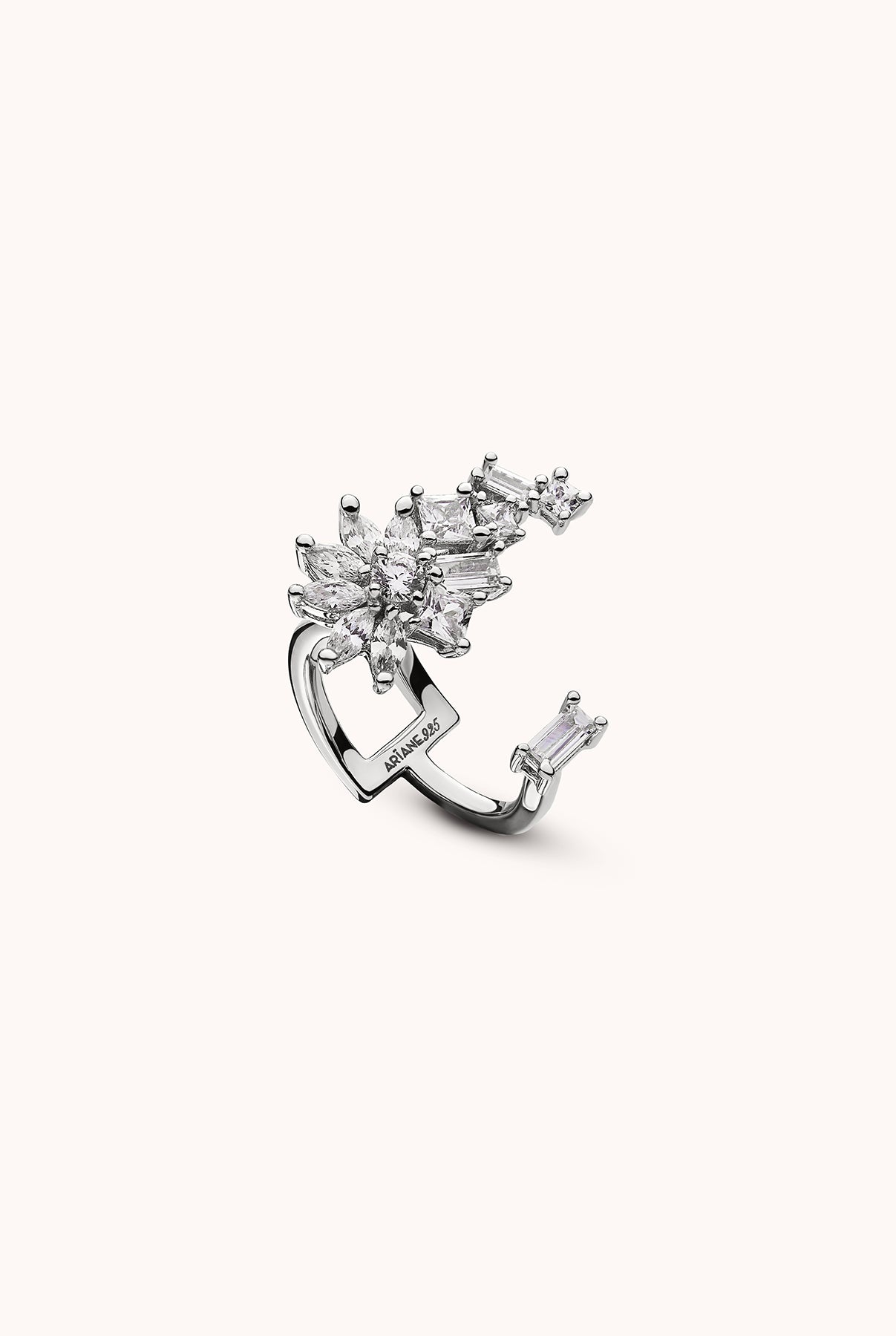 SILVER ORCHID RING