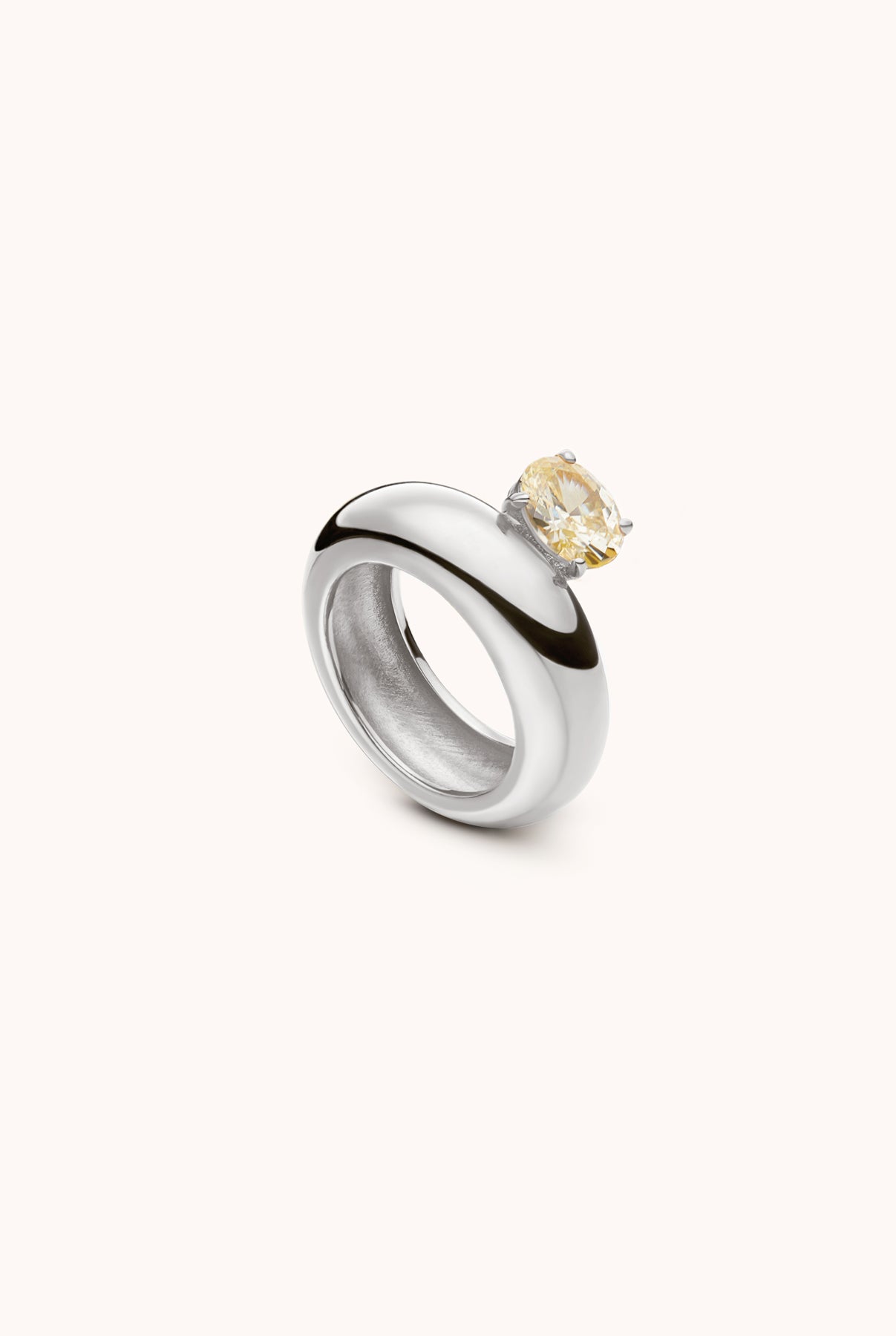 ANILLO DONUT YELLOW PLATA