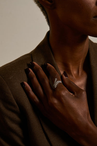 SILVER RIVIÈRE DOUBLE RING