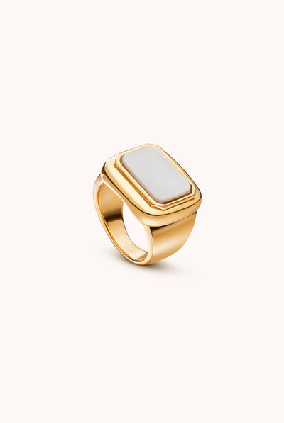 MOTHER-OF-PEARL SIGNET RING