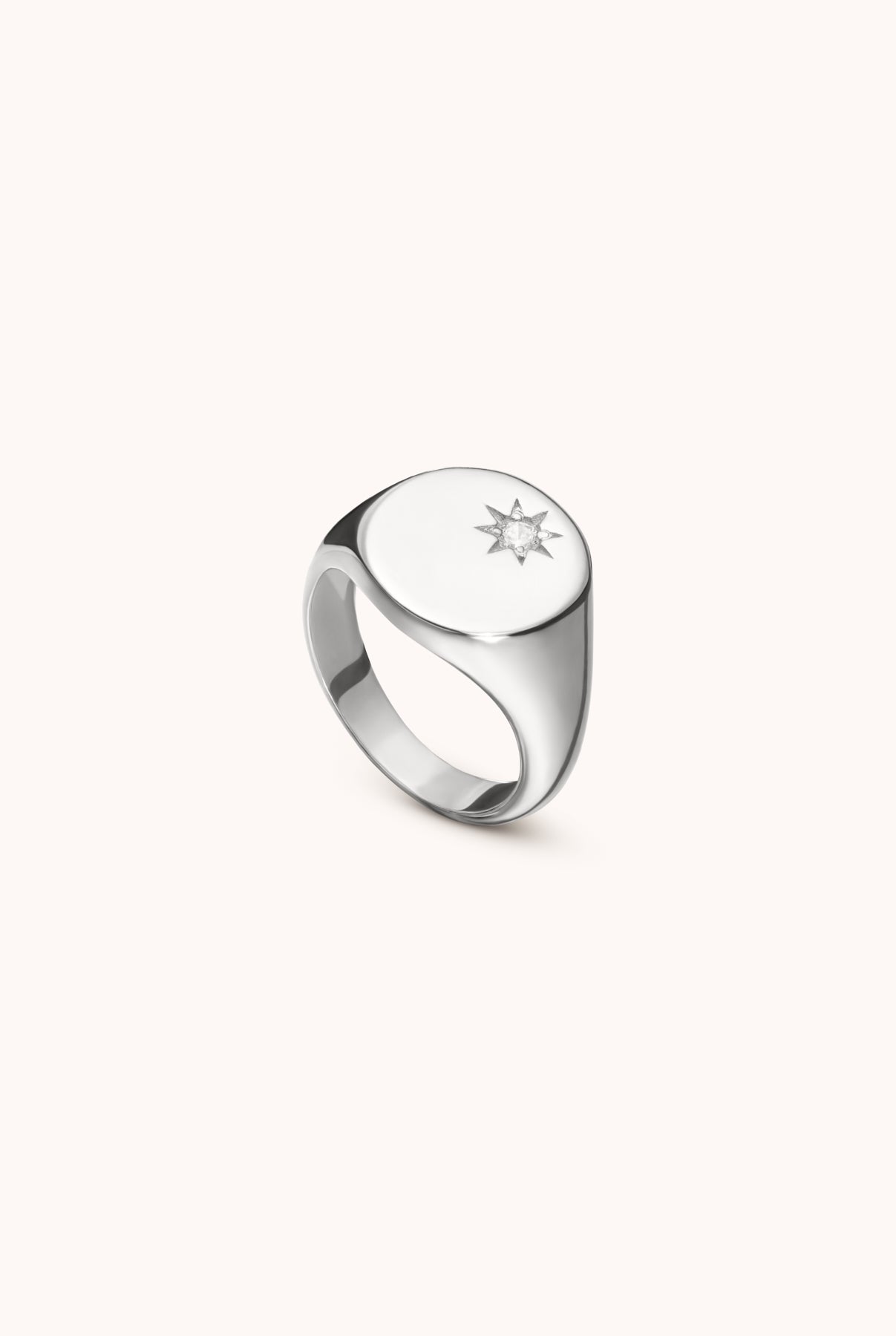 SILVER FLASH PINKY RING