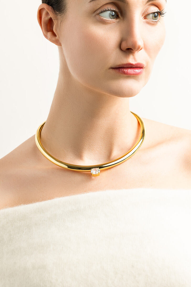 CHOKER DONUT ZIRCON ORO