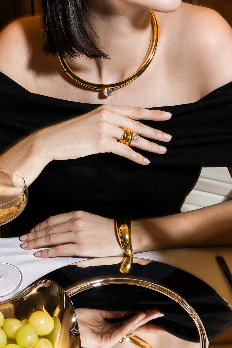 CHOKER DONUT ZIRCON ORO