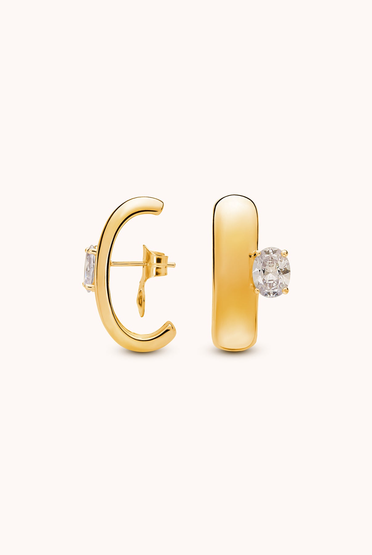 GOLD ZIRCON DONUT EARRINGS