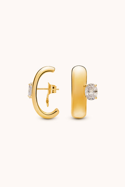 GOLD ZIRCON DONUT EARRINGS