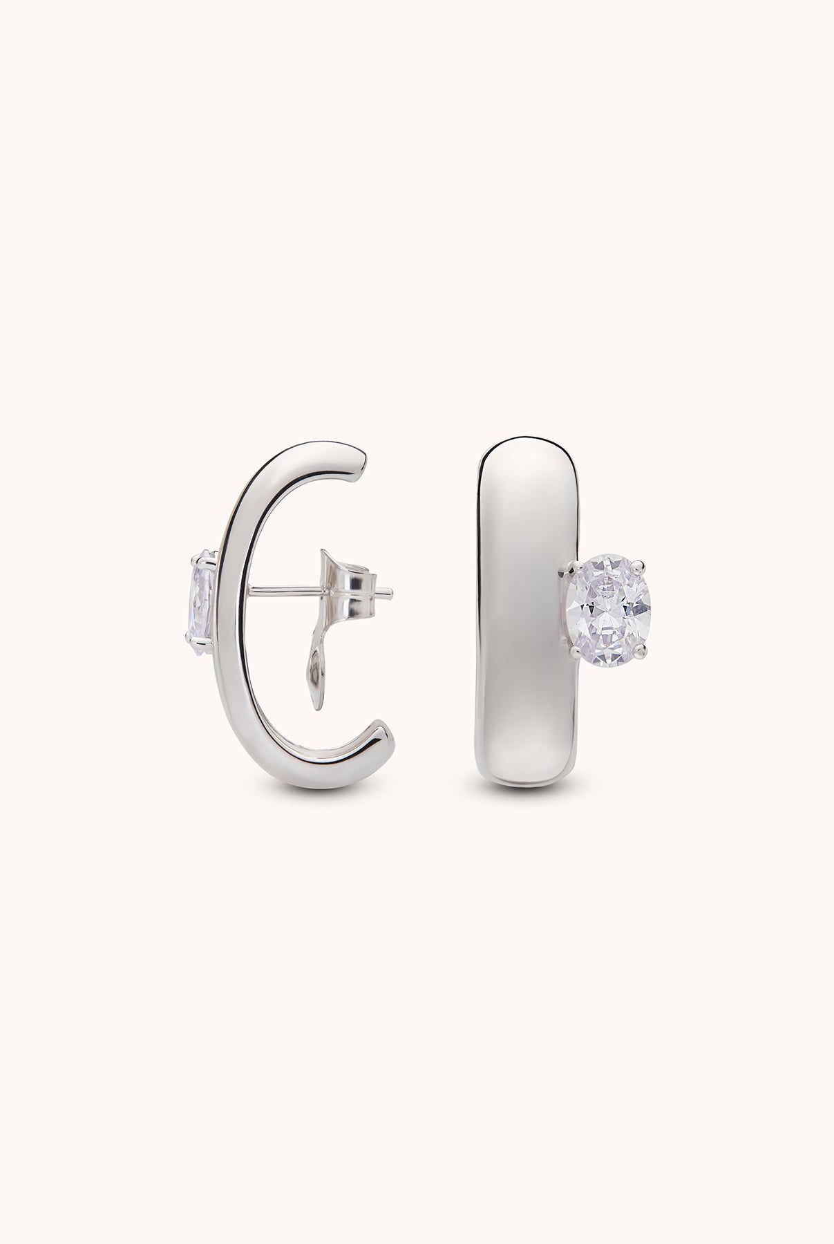 SILVER ZIRCON DONUT EARRINGS