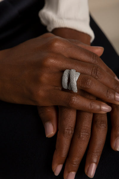 MULTIDONUT SILVER RING